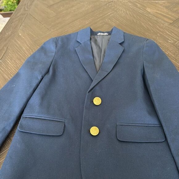 Izod Boys Navy Blue Blazer, Size 5, Classic Formal Jacket for Weddings - Picture 2 of 4